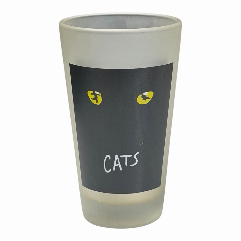 Cats Broadway Play Logo Beer Pint Glass Frosted with Logo 5.75" tall
